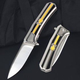 Rexford Knifemaker TC4 Titanium Alloy Ball Bearing Custom Made Tactical Folding Knife UD408866